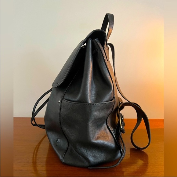 Frye Olivia Black Leather Backpack - Picture 5 of 12